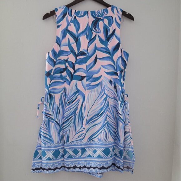 NWT Lilly Pulitzer Donna Engineered Romper Size 2 Blue Pink Tropics Tint Printed - Picture 8 of 10
